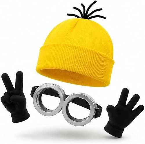 Minion beanie hat yellow - yellow, knit